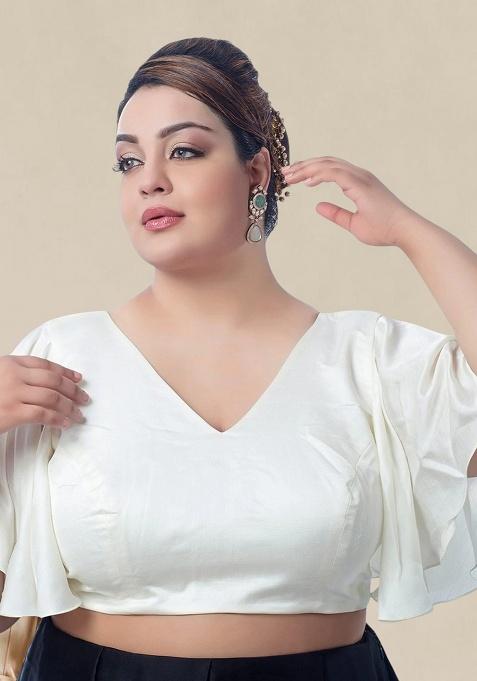 White Plain Silk Blouse