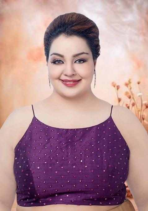 Voilet Printed Art Silk Blouse