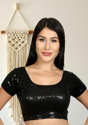 Black Plain Lycra Blouse
