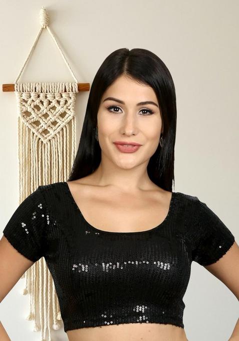 Black Plain Lycra Blouse