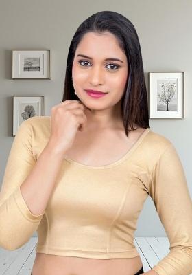 Golden Plain Lycra Blouse