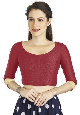 Red Motif Art Silk Blouse