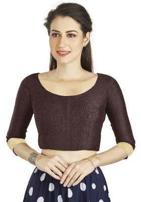 Brown Motif Art Silk Blouse