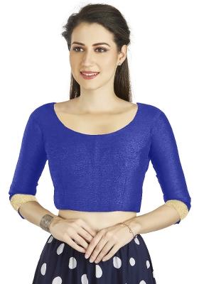 Blue Motif Art Silk Blouse