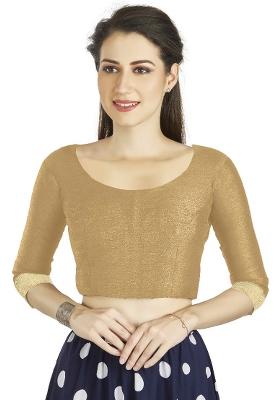 Beige Motif Art Silk Blouse