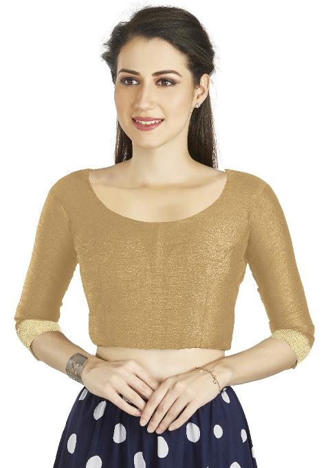 Beige Motif Art Silk Blouse