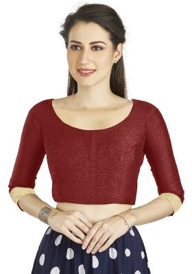 Maroon Motif Art Silk Blouse