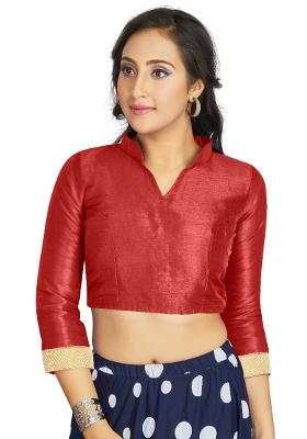 Red Motif Art Silk Blouse