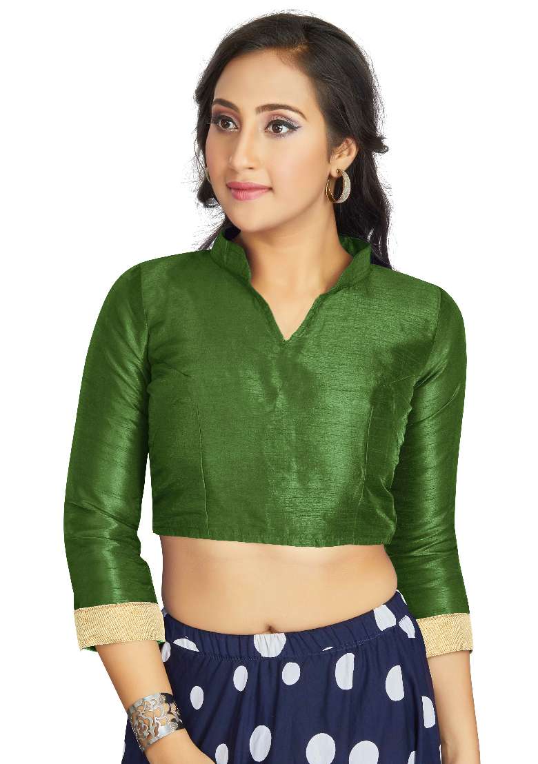 Mahendi Motif Art Silk Blouse - Indya