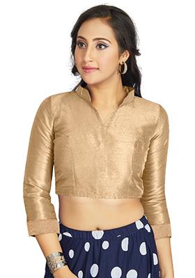Beige Motif Art Silk Blouse