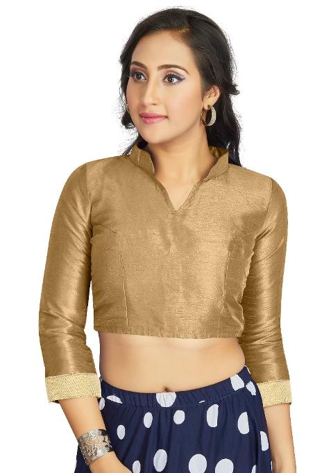 Beige Motif Art Silk Blouse