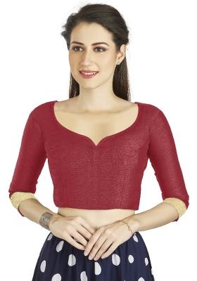 Red Motif Art Silk Blouse
