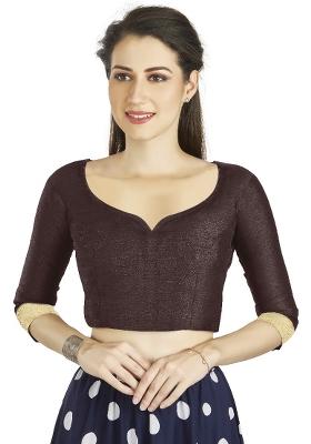 Brown Motif Art Silk Blouse