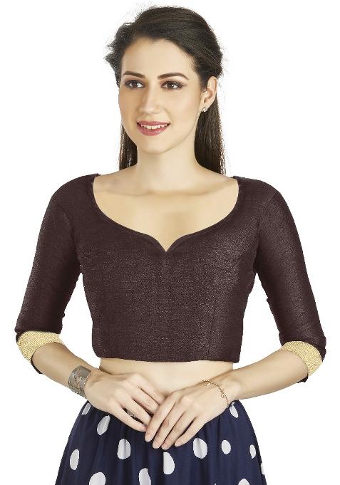 Brown Motif Art Silk Blouse