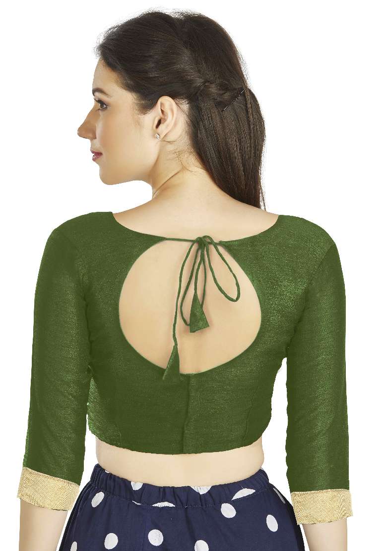 Mahendi Motif Art Silk Blouse - Indya