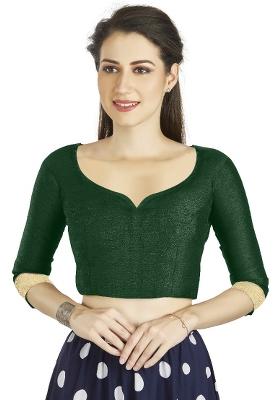 Green Motif Art Silk Blouse
