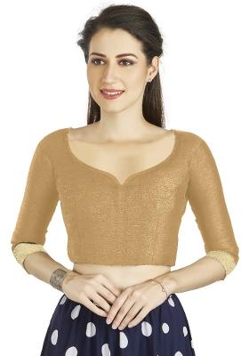 Beige Motif Art Silk Blouse