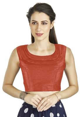 Orange Motif Art Silk Blouse