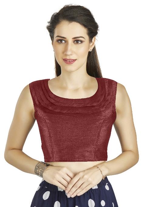 Maroon Motif Art Silk Blouse