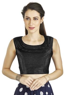 Black Motif Art Silk Blouse