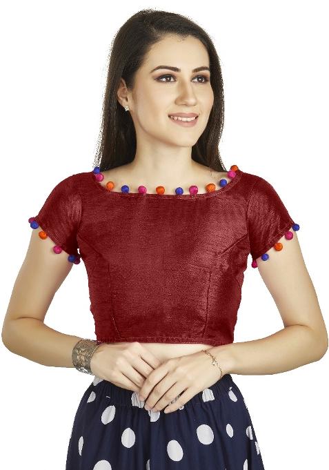 Maroon Motif Art Silk Blouse