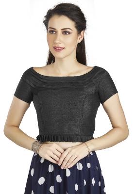 Black Motif Art Silk Blouse