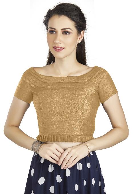 Beige Motif Art Silk Blouse