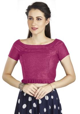 Pink Motif Art Silk Blouse