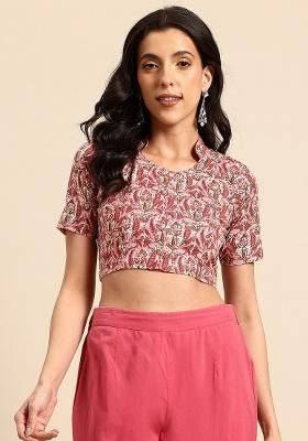 Pink Printed Cotton Blouse