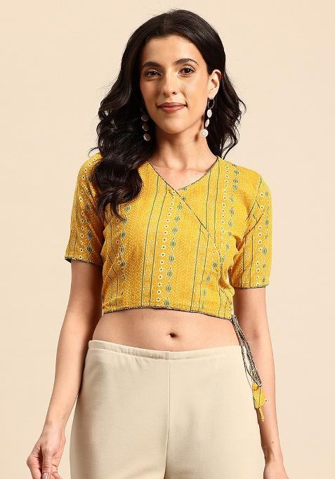 Yellow Printed Cotton Blouse
