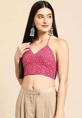 Pink Printed Cotton Blouse