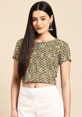 Yellow Printed Cotton Blouse