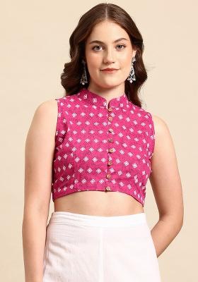 Pink Printed Cotton Blouse