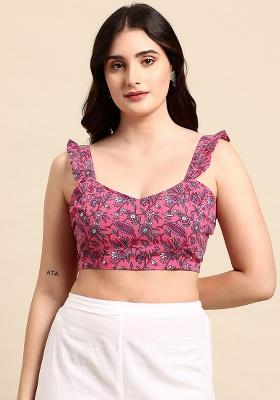 Pink Printed Cotton Blouse