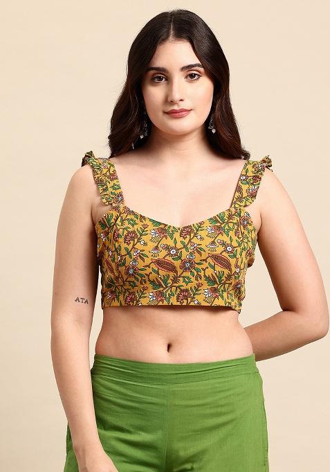 Yellow Printed Cotton Blouse