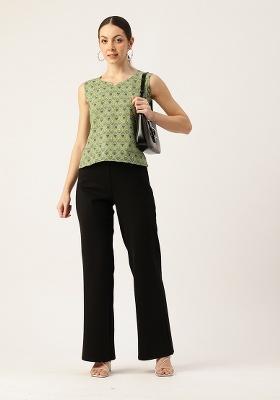 Olive Printed Cotton Blouse