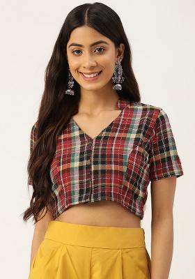 Black Printed Cotton Blouse