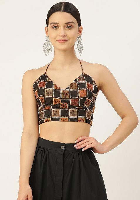 Black Plain Cotton Blouse
