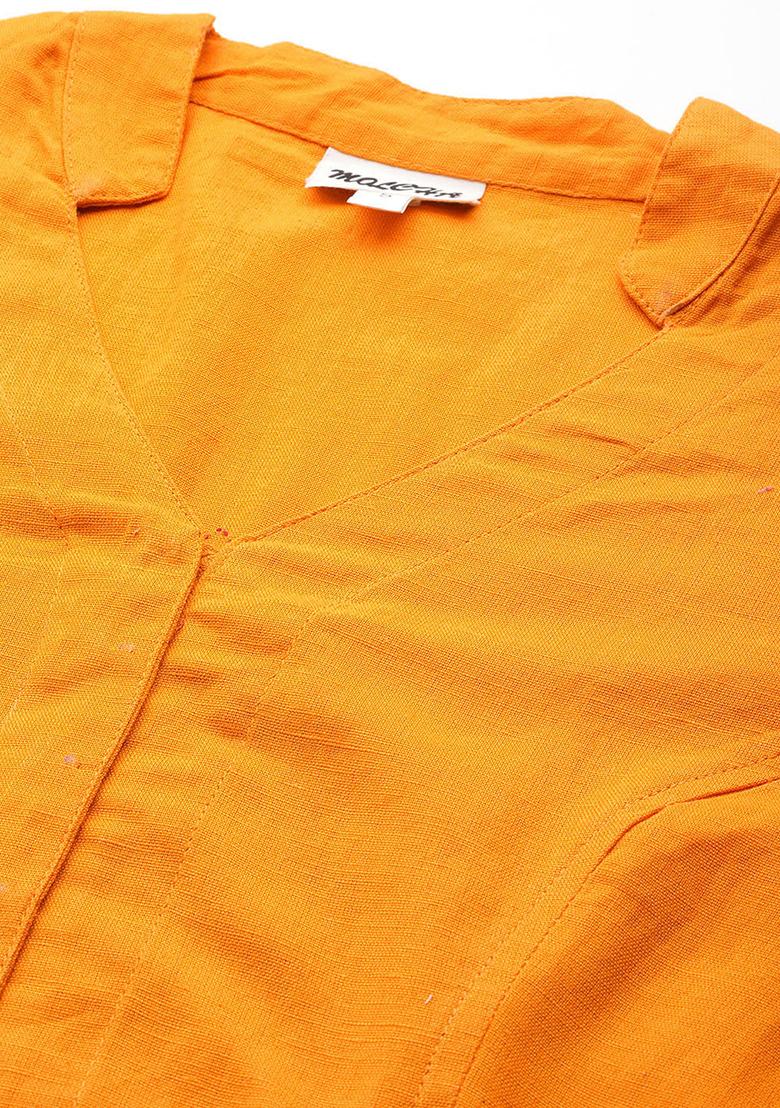 Yellow Embroidery Cotton Blouse - Indya