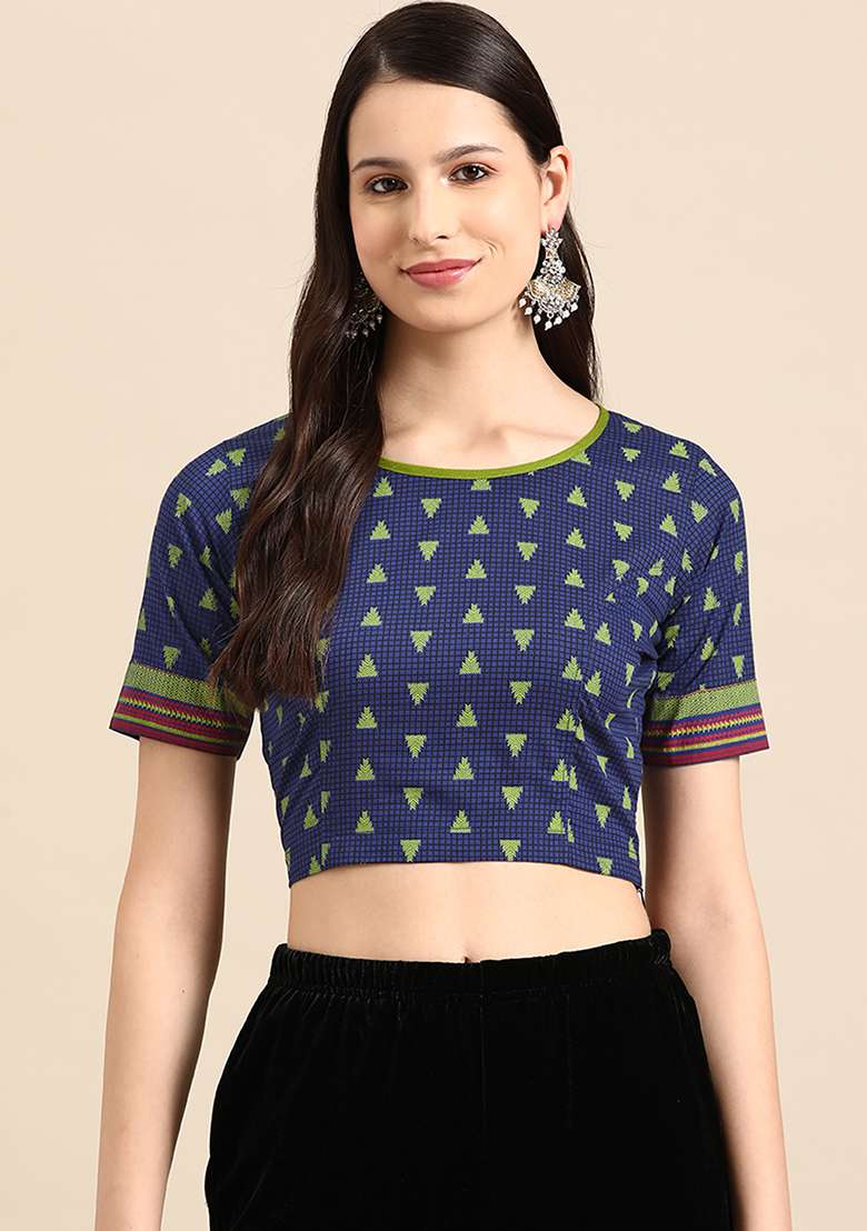 Maroon Printed Cotton Blouse - Indya