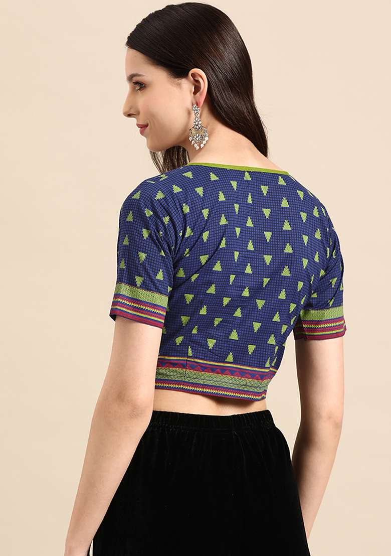 Maroon Printed Cotton Blouse - Indya