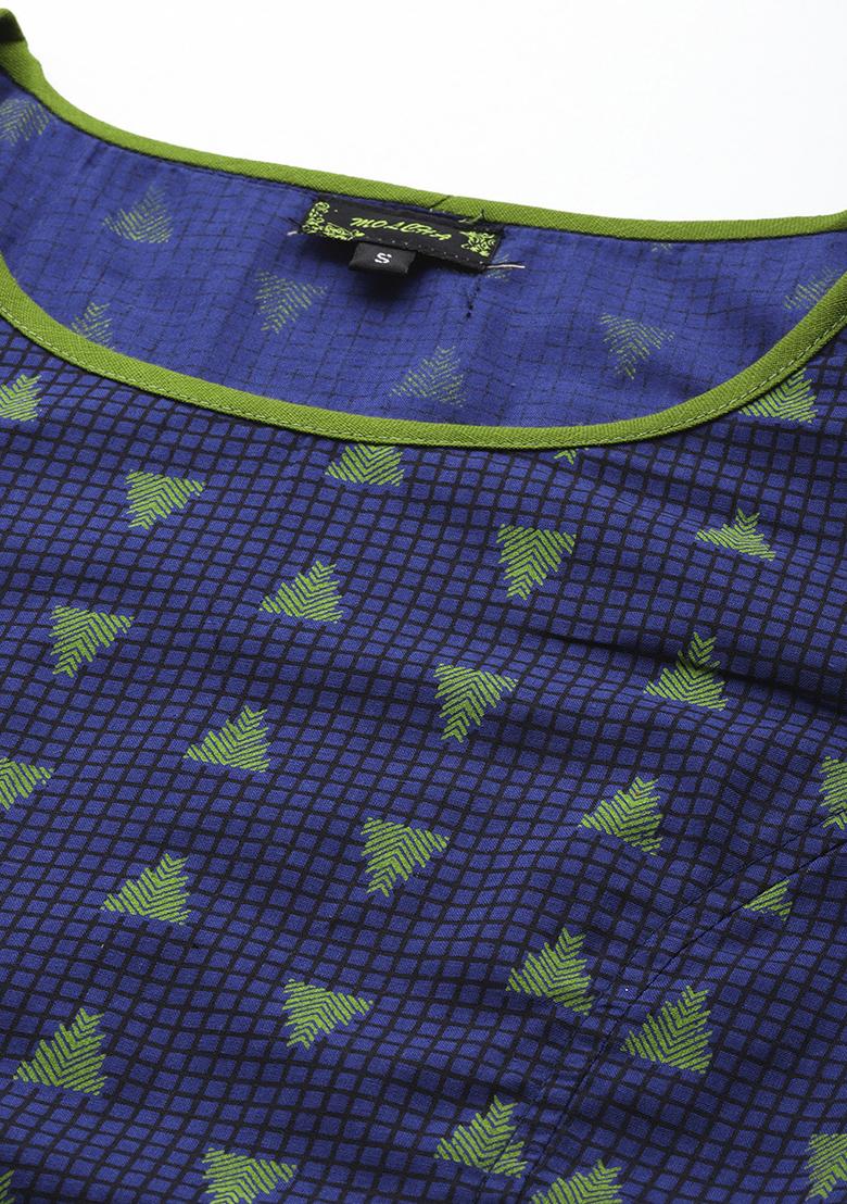 Maroon Printed Cotton Blouse - Indya