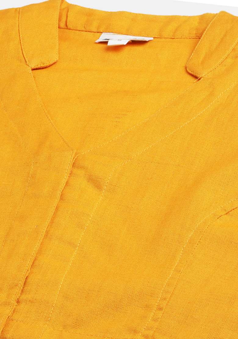 Yellow Embroidery Cotton Blouse - Indya