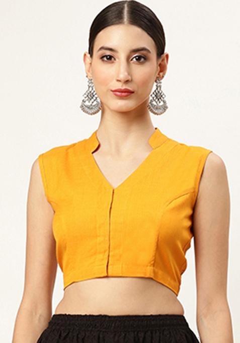 Yellow Embroidery Cotton Blouse