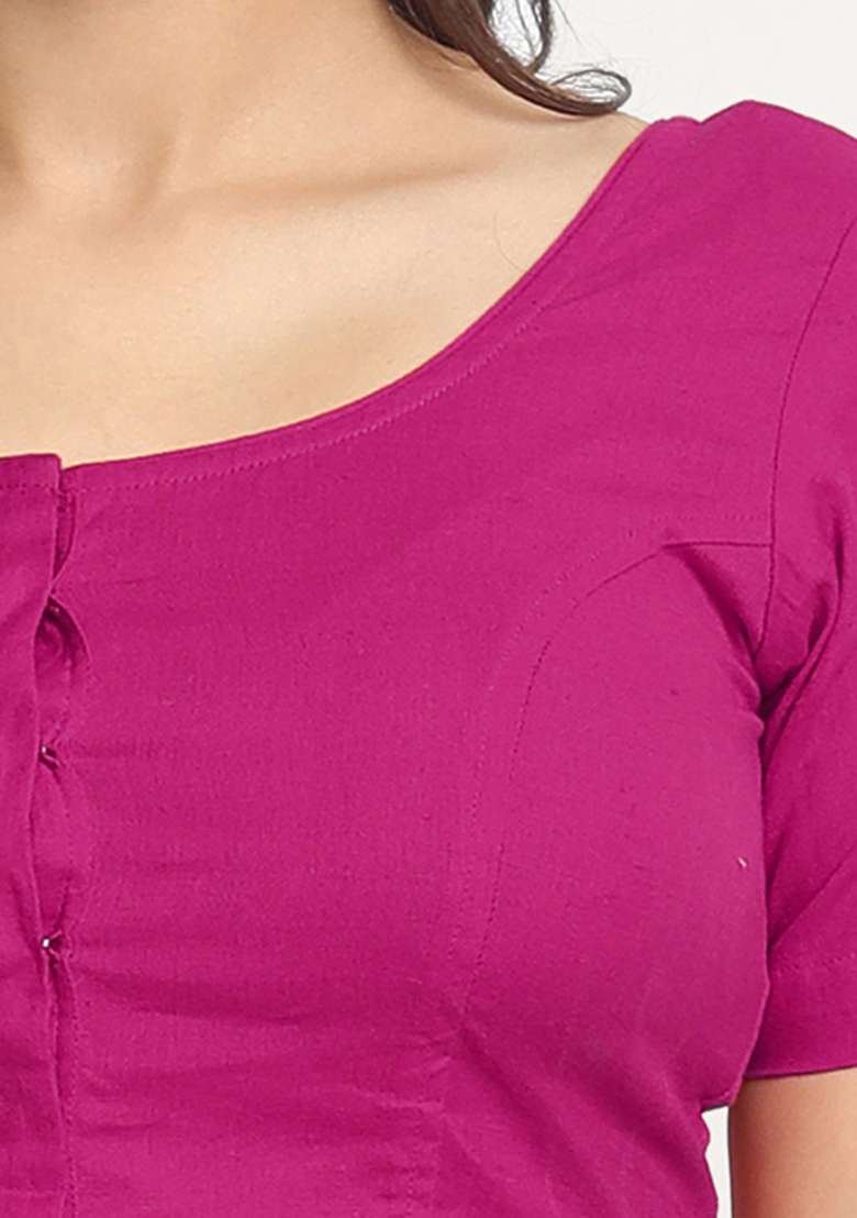 Pink Embroidery Cotton Blouse - Indya