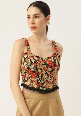 Multicolor Embroidery Georgette Blouse