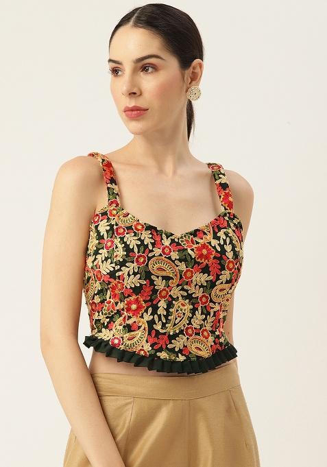 Multicolor Embroidery Georgette Blouse