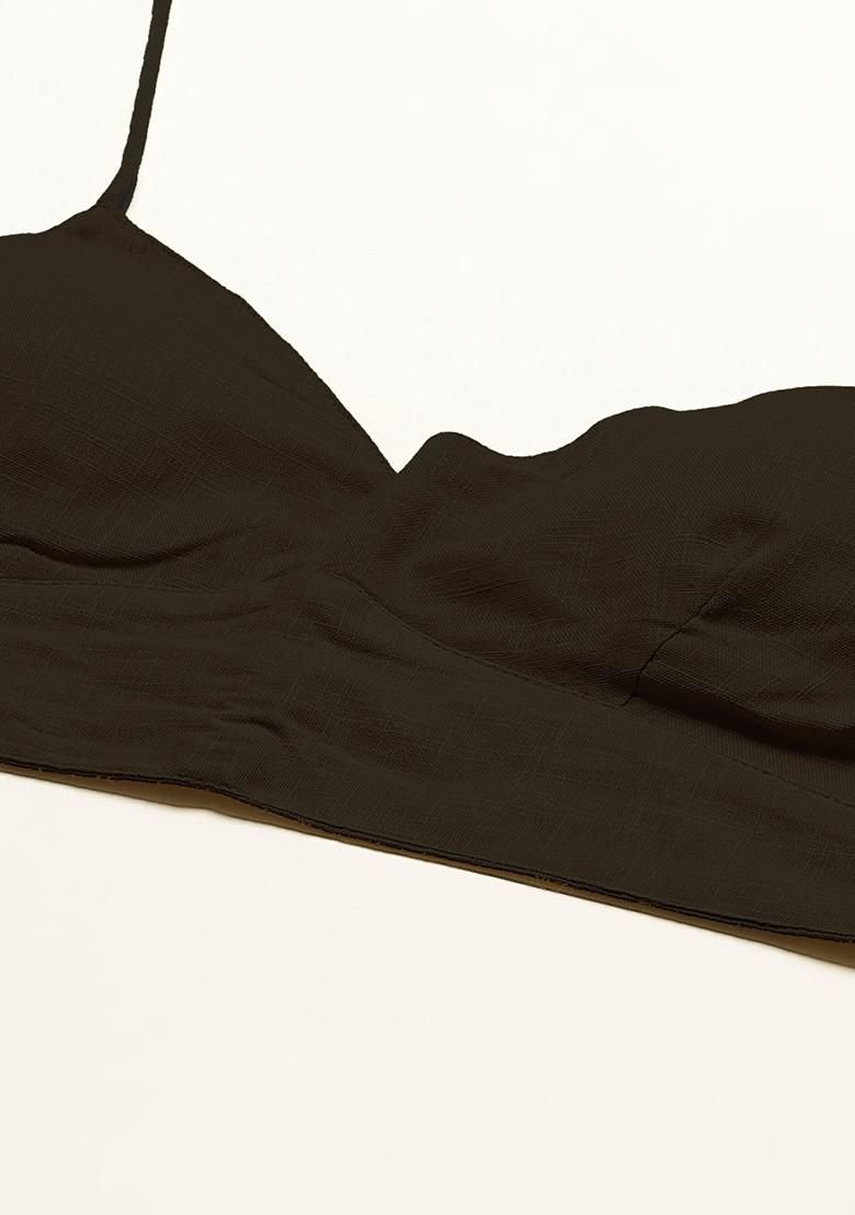 Brown Solid Cotton Blouse - Indya