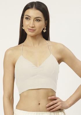 White Solid Cotton Blouse