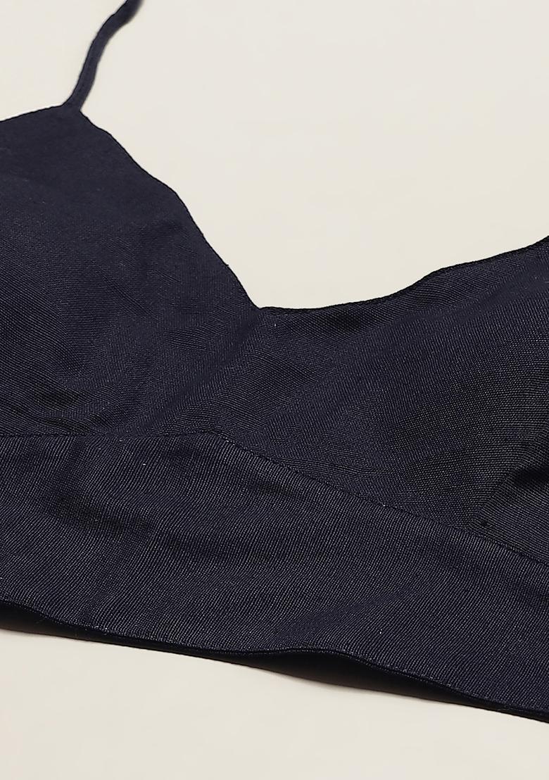 Blue Solid Cotton Blouse - Indya